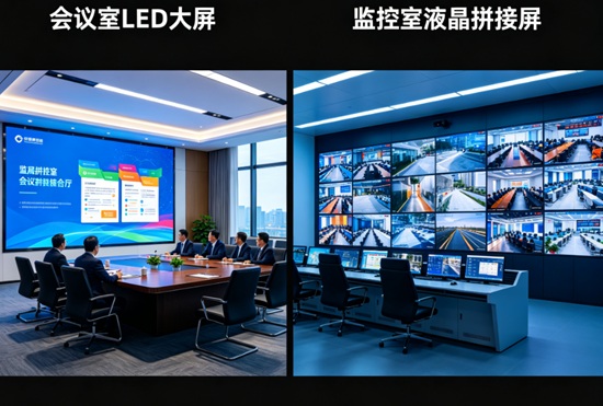 LED 显示屏和液晶拼接屏哪个好？2026 会议室 / 监控室场景优缺点对比（深圳本地厂家直供）
